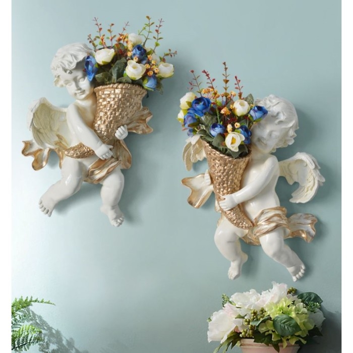 Декор настенный-ваза Декор настенный-ваза "Ангел с рожком", 39 x 28 см, правый