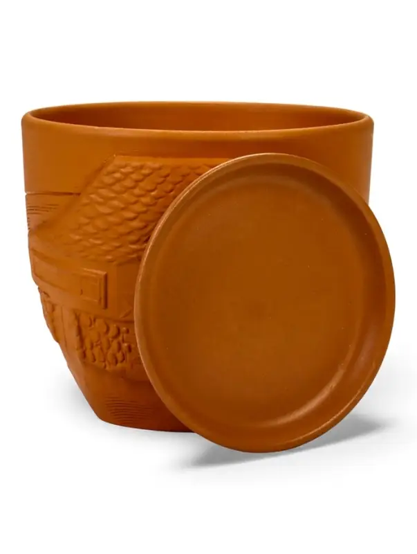 Горшок цветочный с поддоном 2,5 л, d18/h16 см терракот керамика, Горшок цветочный с поддоном 2,5 л, d18/h16 см терракот керамика, "Голландия" (М)