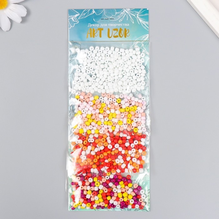 Бисер круглый 6/0  Бисер круглый 6/0 "Красочное лето" 4 цвета х 20 гр 20х8х0,7 см