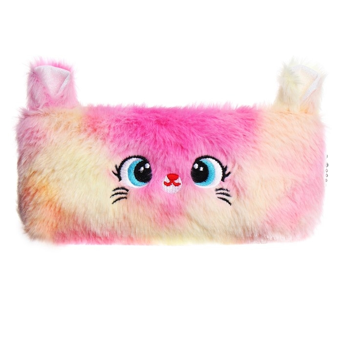 Пенал школьный меховой на молнии Calligrata Пенал школьный меховой на молнии Calligrata "Мышка", микс