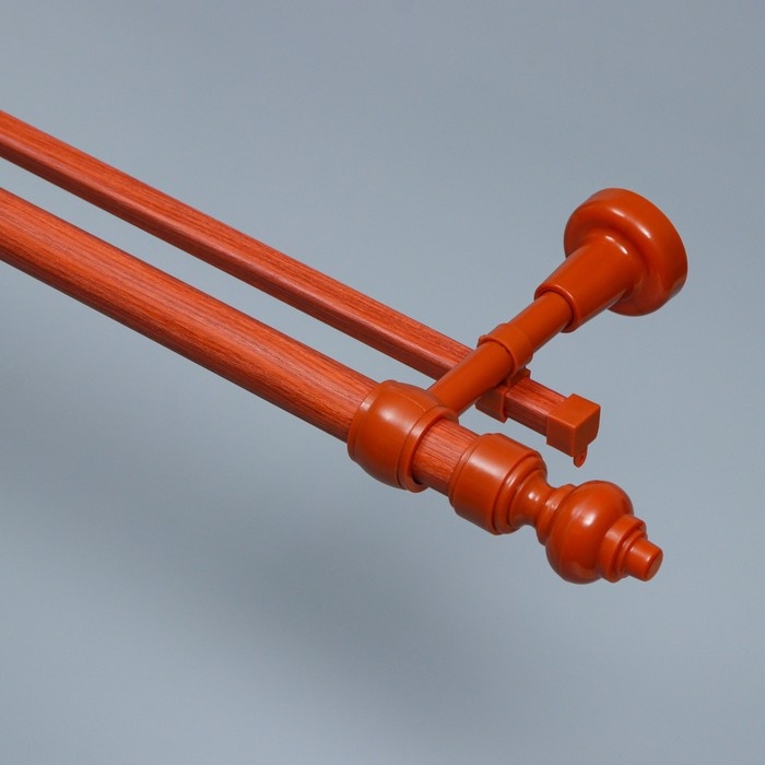 Карниз двухрядный, ширина 180 см, d=28 мм, пластиковые элементы, цвет черешня Карниз двухрядный, ширина 180 см, d=28 мм, пластиковые элементы, цвет черешня