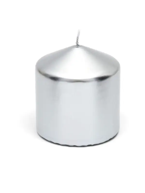 Свечи столбик 7&times;7.5 см, набор 4 шт., 25 ч, серебро