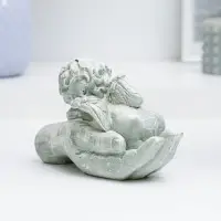 Фигурка гипс &laquo;Ангелочек на ладони спит&raquo; состаренный, 16&times;10&times;8 см