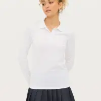 Рубашка поло женская с длинным рукавом Perfect LSL Women черный меланж, размер L