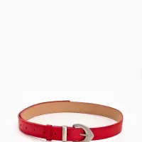 Ремень жен 05-01-02-01, Июнь2506, 3*0,3*110 см, без винта, пряж мат металл, 1 прокол, красн   109031