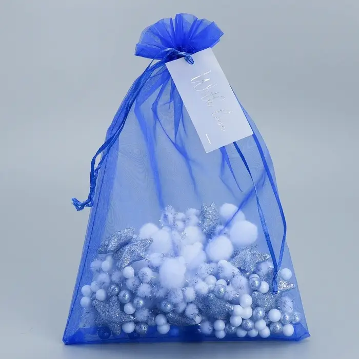 Мешочек подарочный органза синий «Поздравляю», с шильдиком, 20 х 30 см +/- 1.5 см Мешочек подарочный органза синий «Поздравляю», с шильдиком, 20 х 30 см +/- 1.5 см