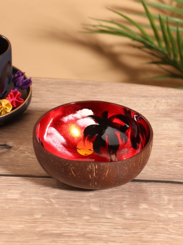 Чаша Чаша "Малиновый закат" 14х14х6 см, кокос