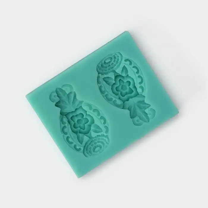 Молд для заливки &laquo;Гавайский ананас&raquo;, силикон, 2 ячейки, 7.5&times;6 см, зелёная