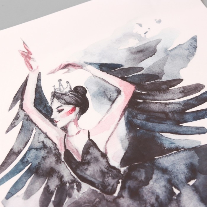 Наклейка пластик интерьерная цветная Наклейка пластик интерьерная цветная "Балерина - черный лебедь" 30х45 см