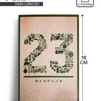 Открытка «23 Февраля», 12×18 см