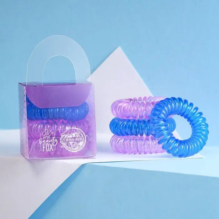 Резинки для волос пружинки «На волне», 4 шт., диам 3.5 см Резинки для волос пружинки «На волне», 4 шт., диам 3.5 см