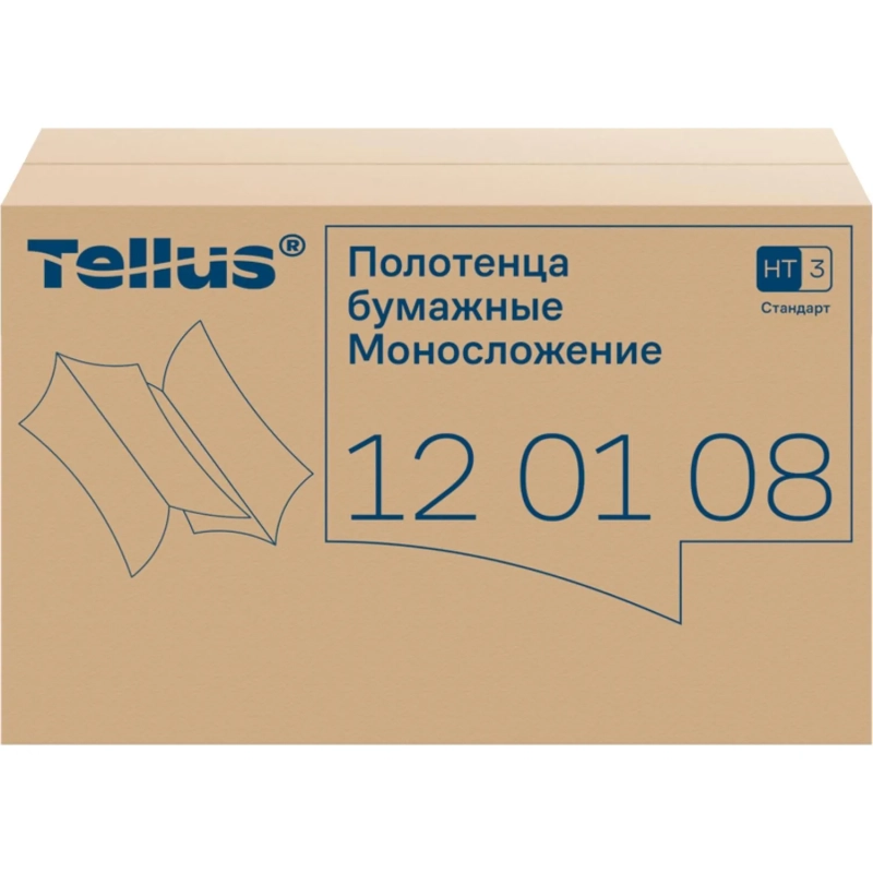 Полотенца бумажные д/держ. Торк/Tellus Н3 Стандарт 1сл.250лx20пач/уп 120108