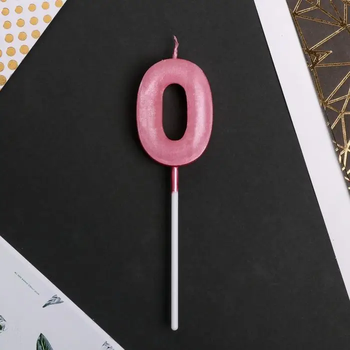 Свеча для торта, цифра «0», 11,5 х 2,3 см Свеча для торта, цифра «0», 11,5 х 2,3 см