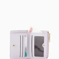 Кошелёк женский на кнопке, 12.5&times;2&times;9 см, однотонный, комбинированный, светло-сиреневый