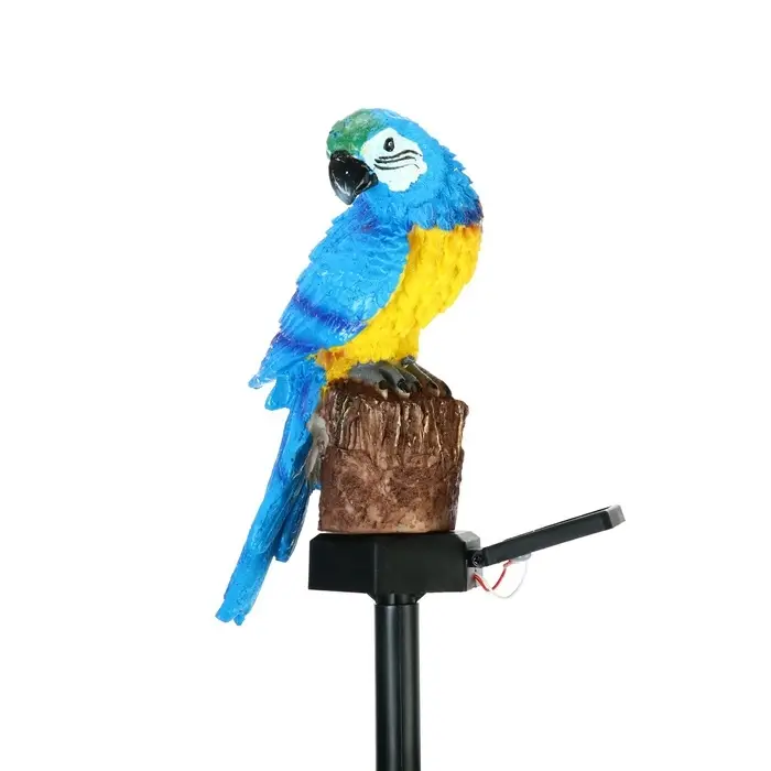 Садовый светильник &laquo;Синий Ара&raquo;, уличный, на солнечной батарее, 45 см, 1 LED, свечение тёплое белое