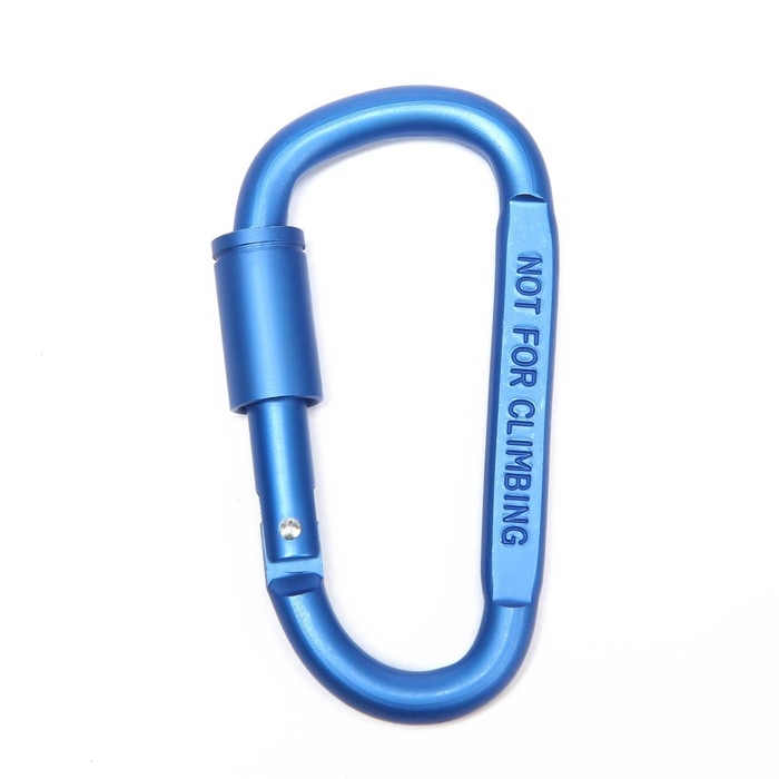 Карабин подвесной тактический 81х41 мм, D-образный, цвет синий Карабин подвесной тактический 81х41 мм, D-образный, цвет синий