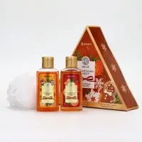 URAL LAB Арома Саунд Набор два геля для душа, 2х100 и мочалка для тела, мандарин и тыква