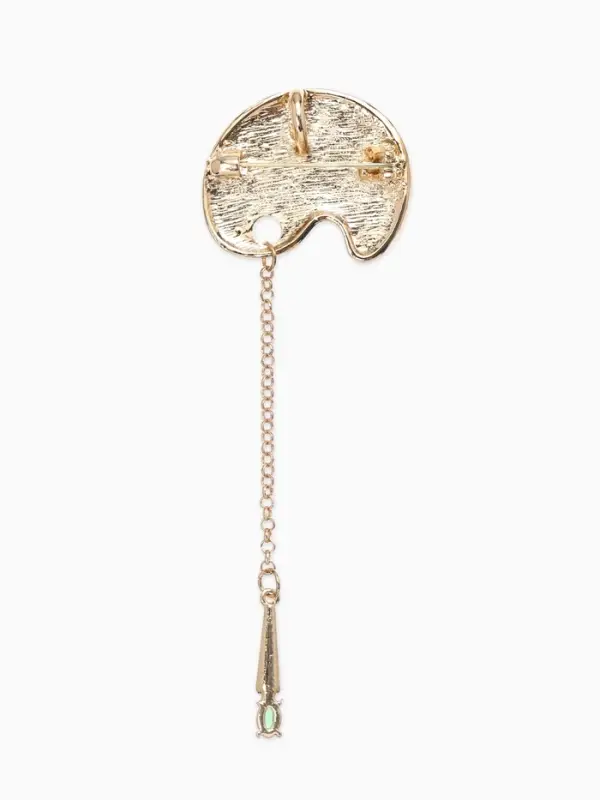 Брошь-кулон &laquo;Палитра с кистью&raquo;, разноцветная в золоте