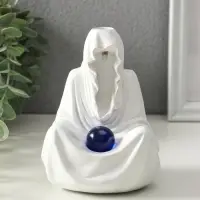 Подставка для благовоний стелющийся дым, световой "Провидец" белый, конусы 10 шт 9х9,5х14 см   10915