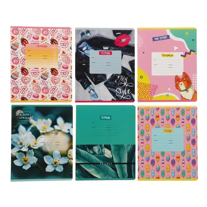 Тетрадь 18 листов в линию Тетрадь 18 листов в линию "Девочки", обложка мелованный картон, блок офсет, МИКС