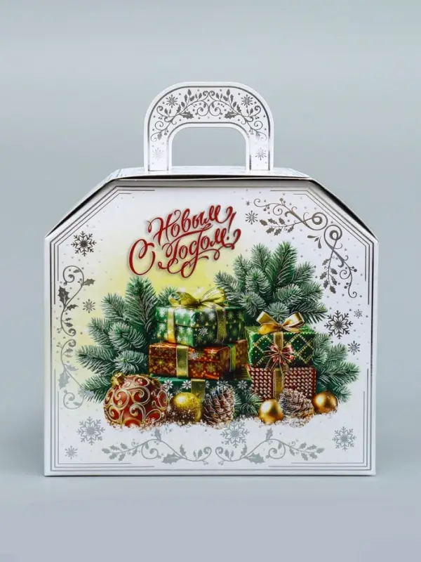 Коробка подарочная новогодняя «Ларец белый» 17×12×13 см Коробка подарочная новогодняя «Ларец белый» 17×12×13 см