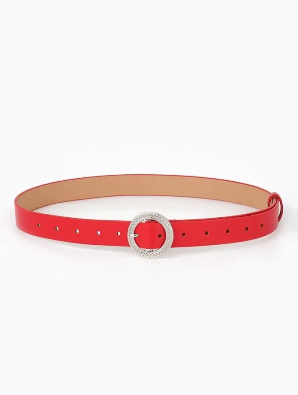 Ремень женский, 1 прокол, 3.5&times;110 см, без винта, красный
