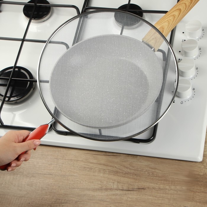 Экран от брызг Доляна, d=29 см, с ручкой Экран от брызг Доляна, d=29 см, с ручкой