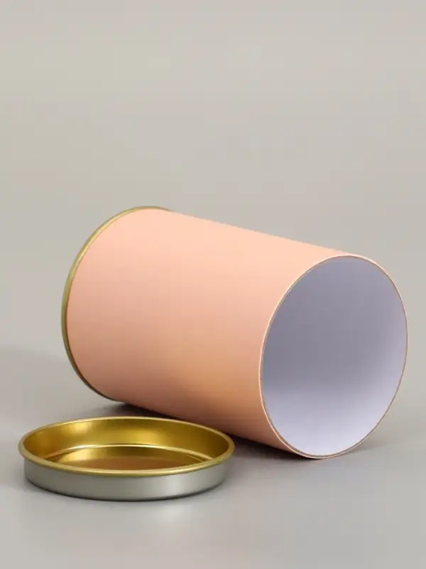 Тубус 73&times;110 мм (90 мм внутренняя высота), персиковая, металлическая крышка