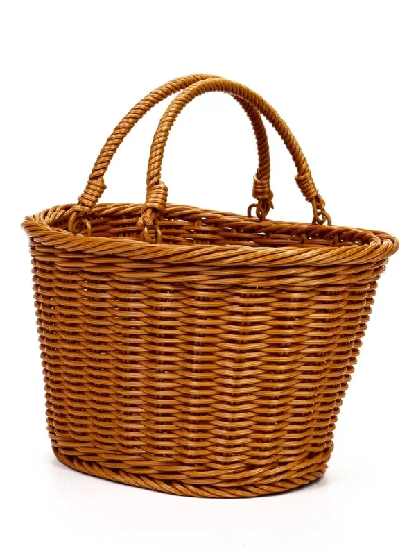 Корзина пластик 25 х 19 х 15 см, ручка17 см коричневый