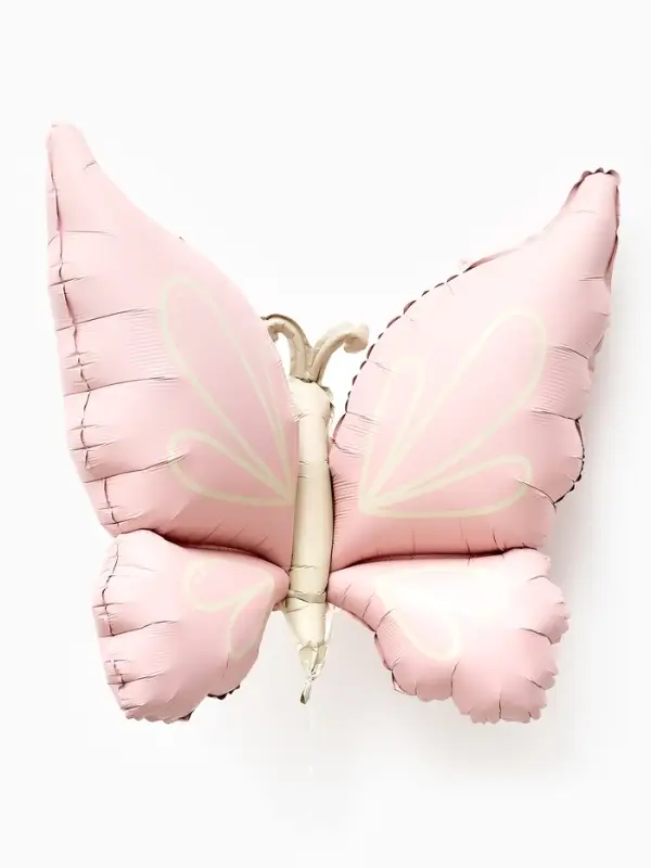 Воздушный шар фольгированный 37" "Нежная бабочка" розовый сатин