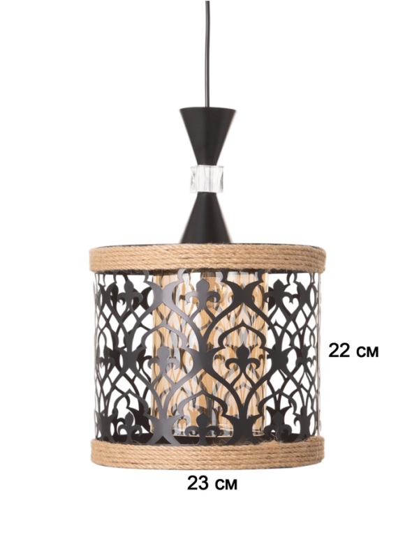 Светильник "Узор" 1х40Вт Е27 черный 23х23х22см