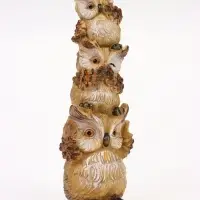 Садовая фигура из полистоуна &laquo;Трио сов&raquo;, 11.5&times;9.5&times;30 см, Greengo