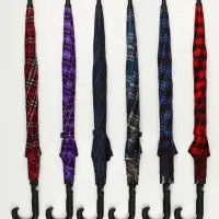 Зонт - трость автоматический &laquo;Клетка&raquo;, эпонж, 8 спиц, R=60/70 см, d=120 см, МИКС