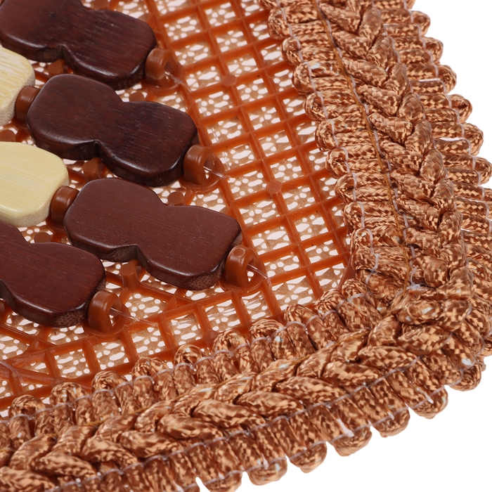 Накидка на сиденье массажная Nova Bright, бамбуковые пластины, коричневая с рисунком Накидка на сиденье массажная Nova Bright, бамбуковые пластины, коричневая с рисунком