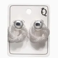 Серьги металл &laquo;Круги переплетение&raquo;, цвет серебро