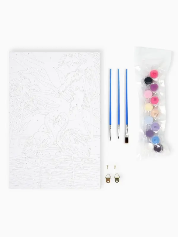 Картина по номерам на холсте с подрамником &laquo;Фламинго на закате&raquo;, 30&times;20 см