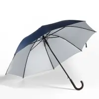 Зонт - трость полуавтоматический &laquo;Однотонный&raquo;, 8 спиц, R=61/70 см, d=122 см, синий