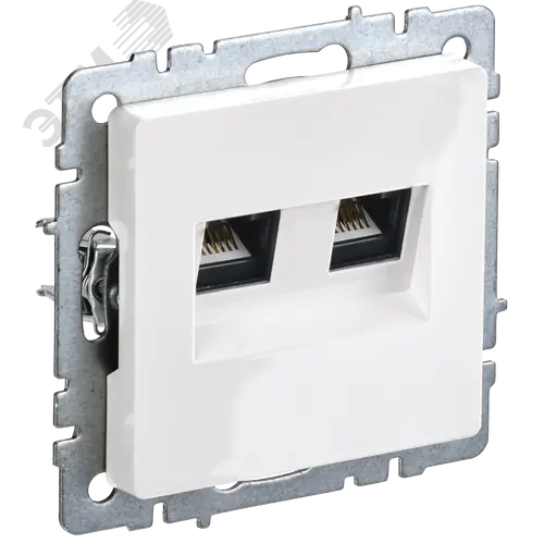 BRITE Розетка компьютерная двойная кат.5E RJ45 РК10-2-БрБ белый