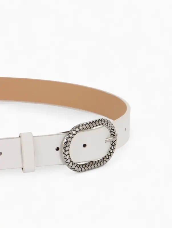 Ремень женский, 110&times;2.9 см, с винтом, классическая пряжка металл, белый