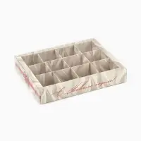 Коробка под 12 конфет с ячейками &laquo;Новогодний бант&raquo;, 14.5&times;18.5&times;3 см