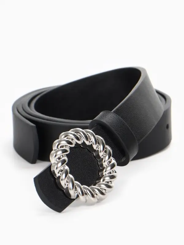 Ремень женский, 2.3&times;105 см, металлическая пряжка, чёрный