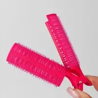 Бигуди для чёлки, с зажимом, d=3.5 см, 11 см, розовые