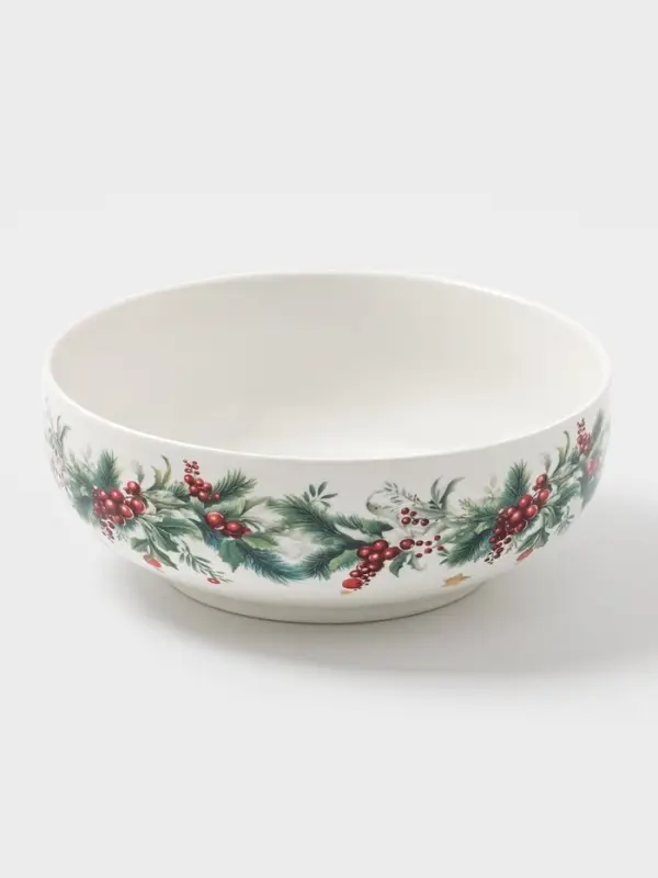 Салатник Доляна «Новогодние подарки», 580 мл, 15.5×6 см, фарфор, белый