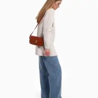 Сумка женская багет TEXTURA на молнии, 21&times;6&times;11 см, коричневая