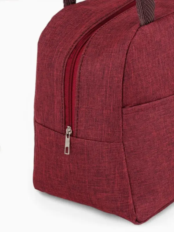 Термосумка на молнии, объём 6 л, цвет бордовый