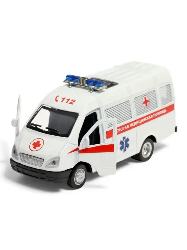 Машина металл. &laquo;ГАЗ-3221 &laquo;ГАЗель&raquo; Скорая помощь&raquo; 12,2 см, инерц, в кор.