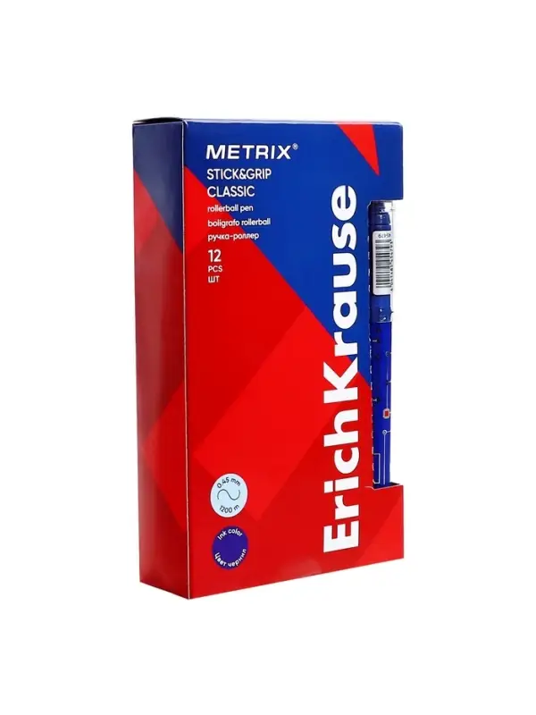 Ручка - роллер Erich Krause METRIX, узел 0.5, чернила синие, длина письма 1200 метров