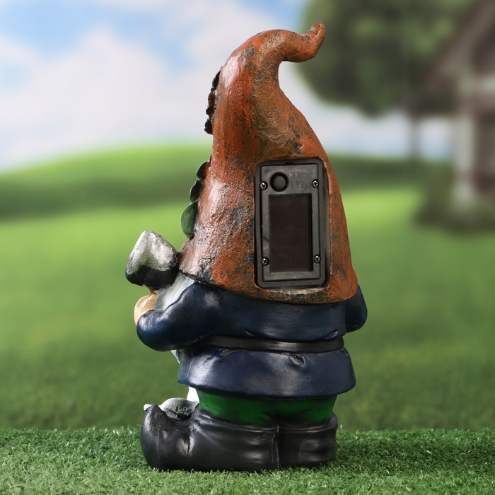 Садовый фонарь  Садовый фонарь "Гномик садовод" 13х16х27см