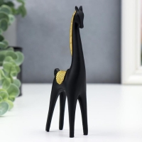 Фигурка полистоун «Чёрный конь с золотой гривой», 15×2.5×5 см