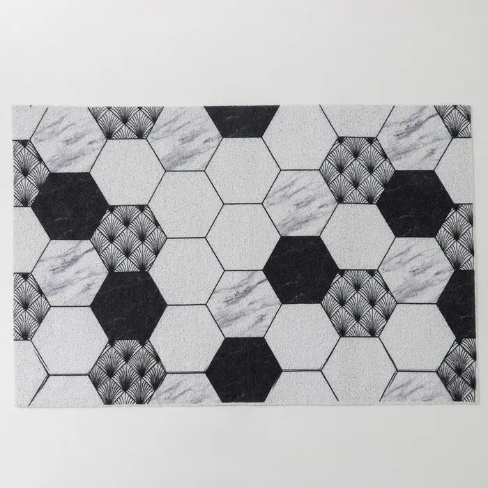 Коврик придверный Доляна &laquo;Мрамор&raquo;, вырезной, грязезащитный, 80&times;120 см, серый